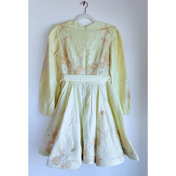 NWT La Fuori Resort '25 Collection Horizon Glow Yellow Embroidered Beaded Dress - Picture 7 of 15